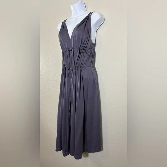 Lanvin Ete 2006 Y2K VTG 100% Silk Deep Lavender double drawstring waist dress 38 - Picture 5 of 12